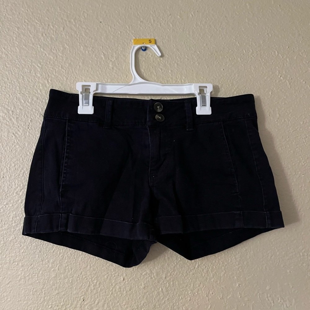 Black jean shorts